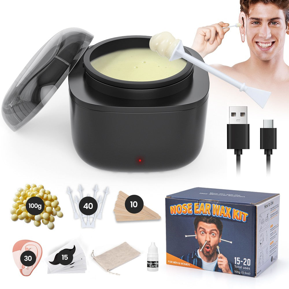 Nose and Ear Waxing Kit with Beans - Painless Hair Removal for Men & Women