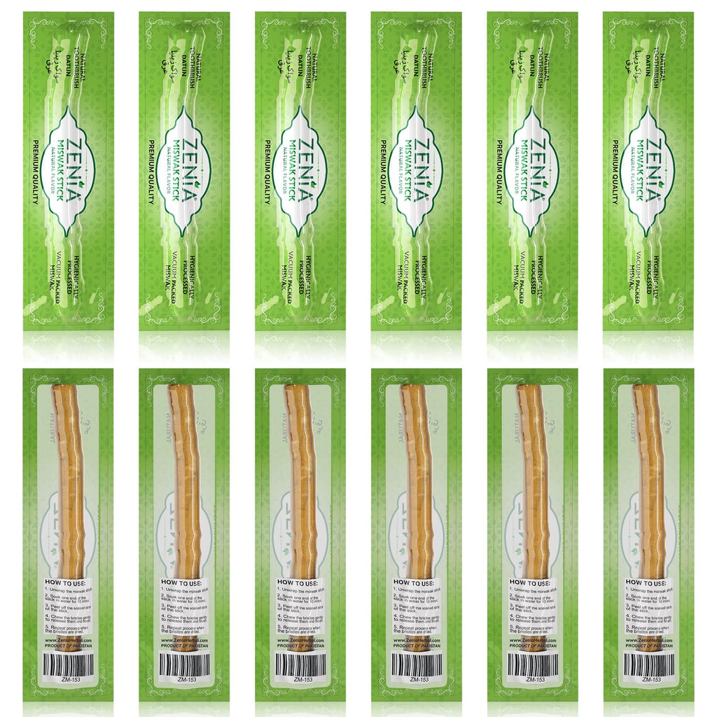 Natural Miswak Toothbrush - Traditional Oral Care, Eco-Friendly, 6-inch Vacuum Sealed Sticks