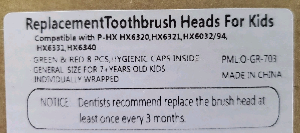 Kids Replacement Toothbrush Heads 8 Pack - Compatible with Philips Sonicare
