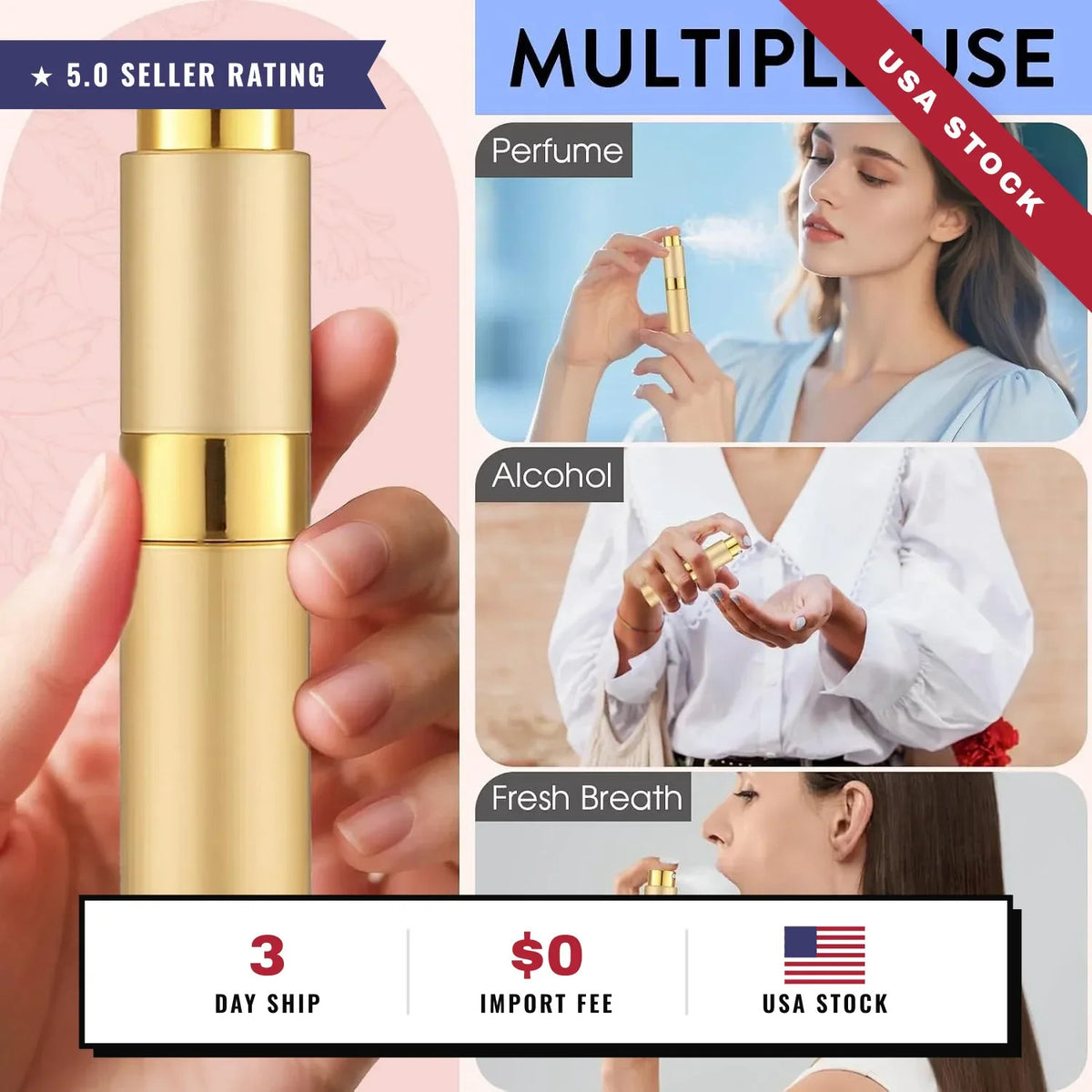 6 Pack 8ML Refillable Perfume Atomizer Spray Bottles for Travel & Reuse
