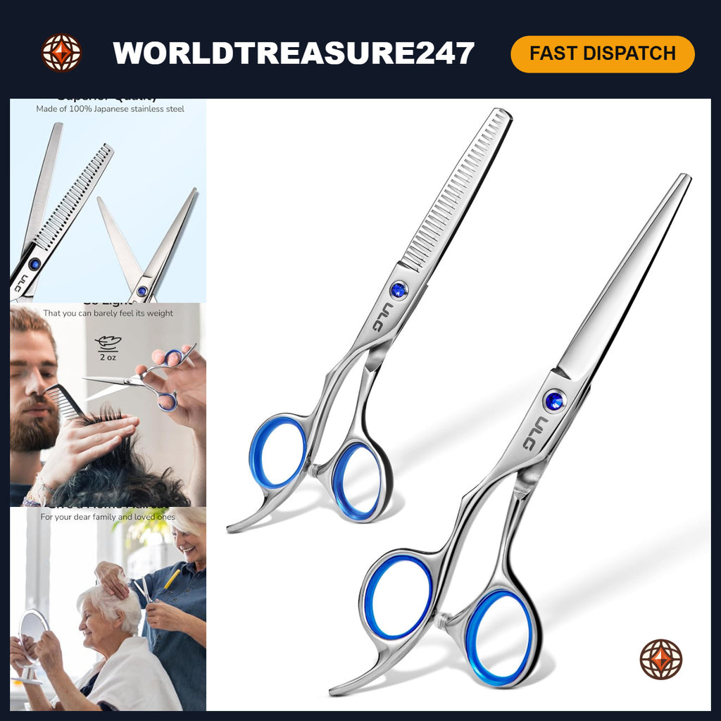 Professional Left-Handed Hair Cutting Scissors & Thinning Shears Kit 6.5"