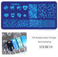 Nail Art Stamping Plate Stainless Steel Bubble Stripe Geometric Design