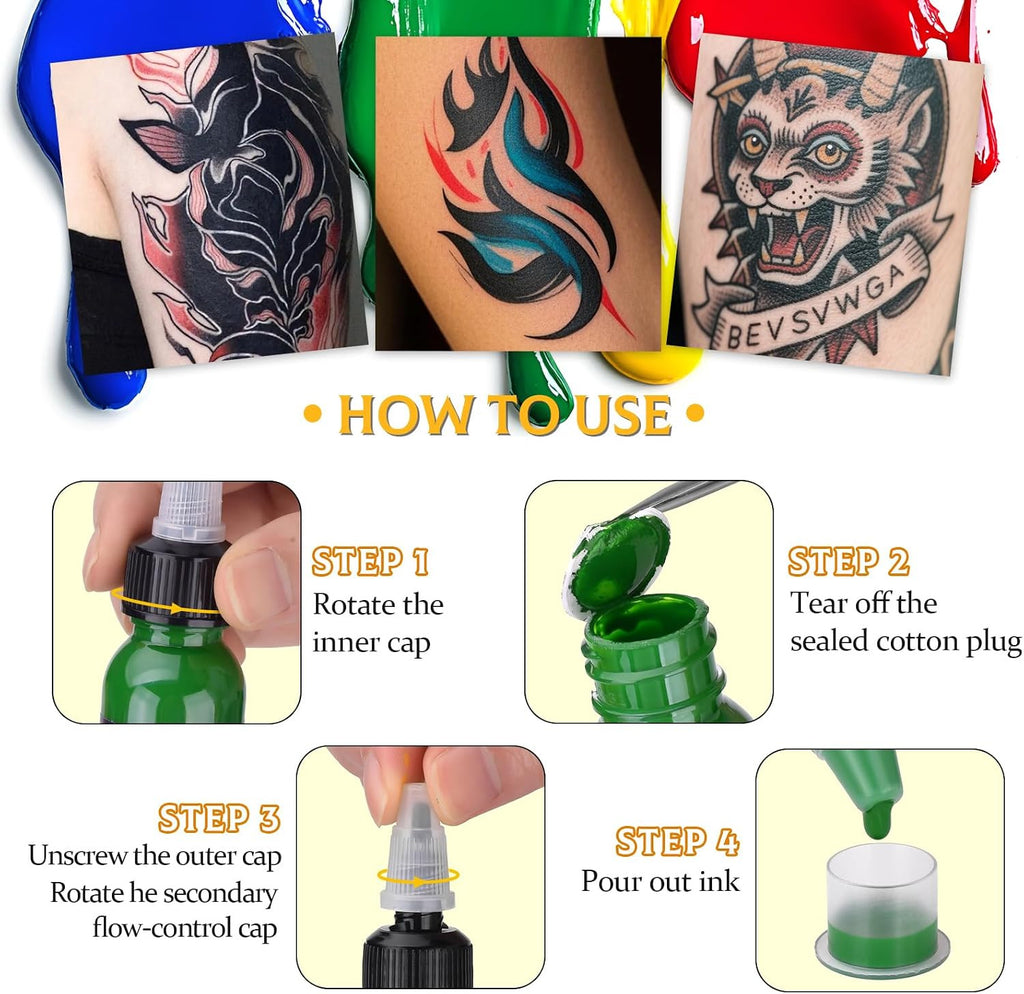 Tattoo Ink 1Oz (30ml) - Natural Plant Pigment for Permanent Makeup