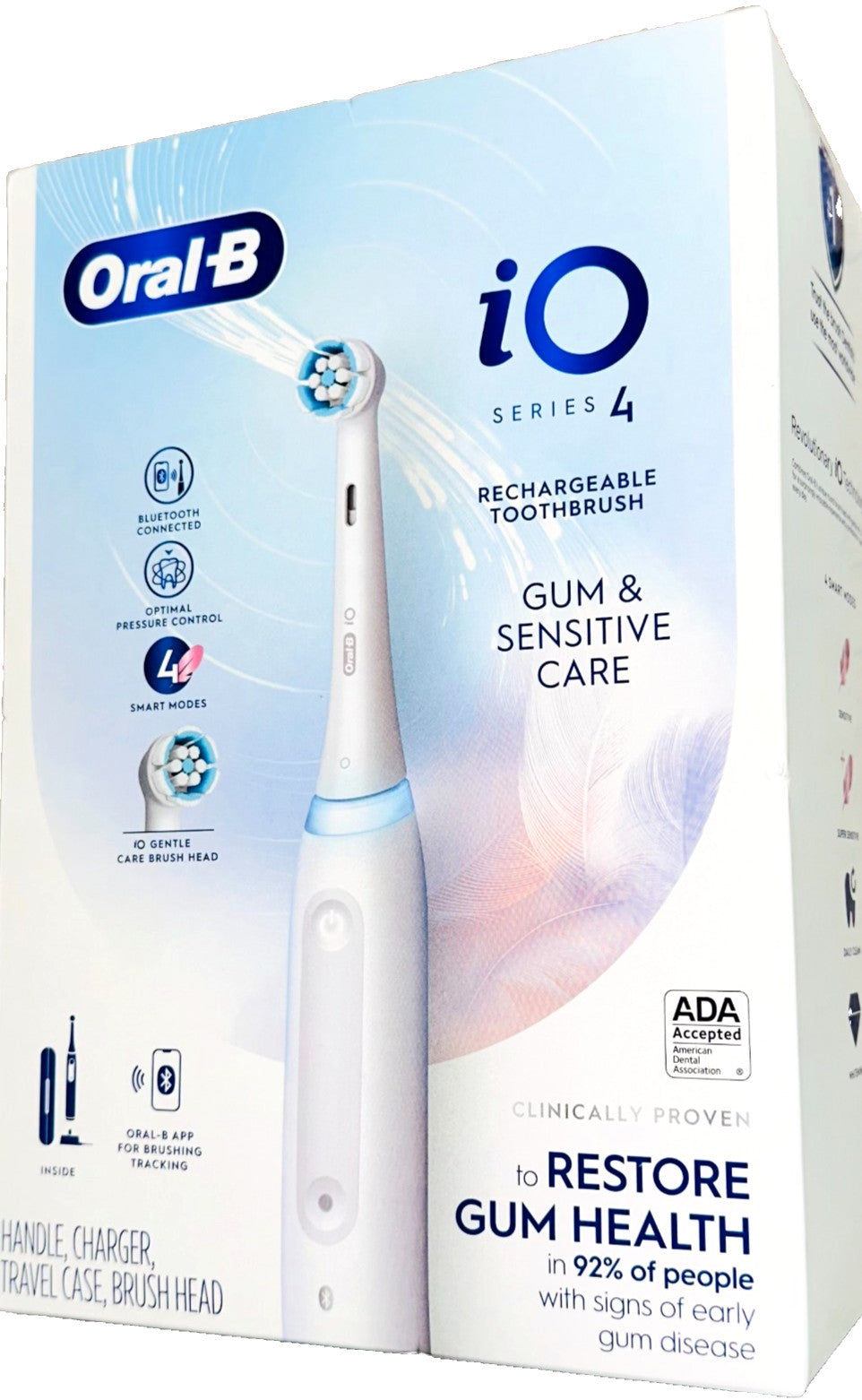 Rechargeable Electric Toothbrush Handle with Charger and Travel Case - Oral-B iO Series 4