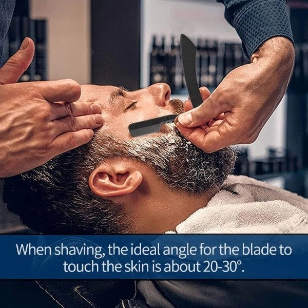 Professional Foldable Straight Razor with 20 Blades for Shaving & Grooming