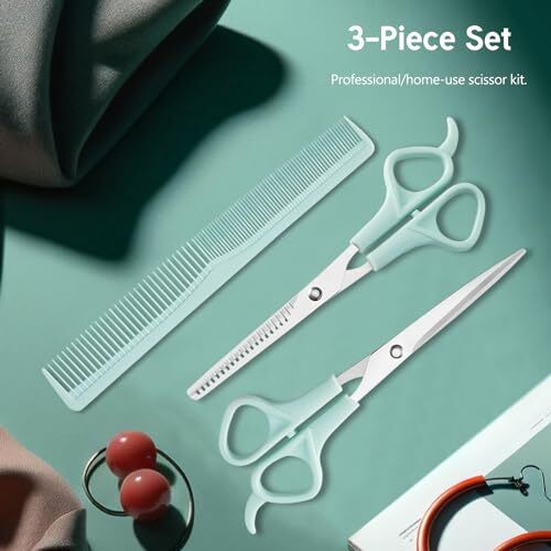 Professional Hair Cutting Scissors & Thinning Shears with Comb - Barbershop Kit