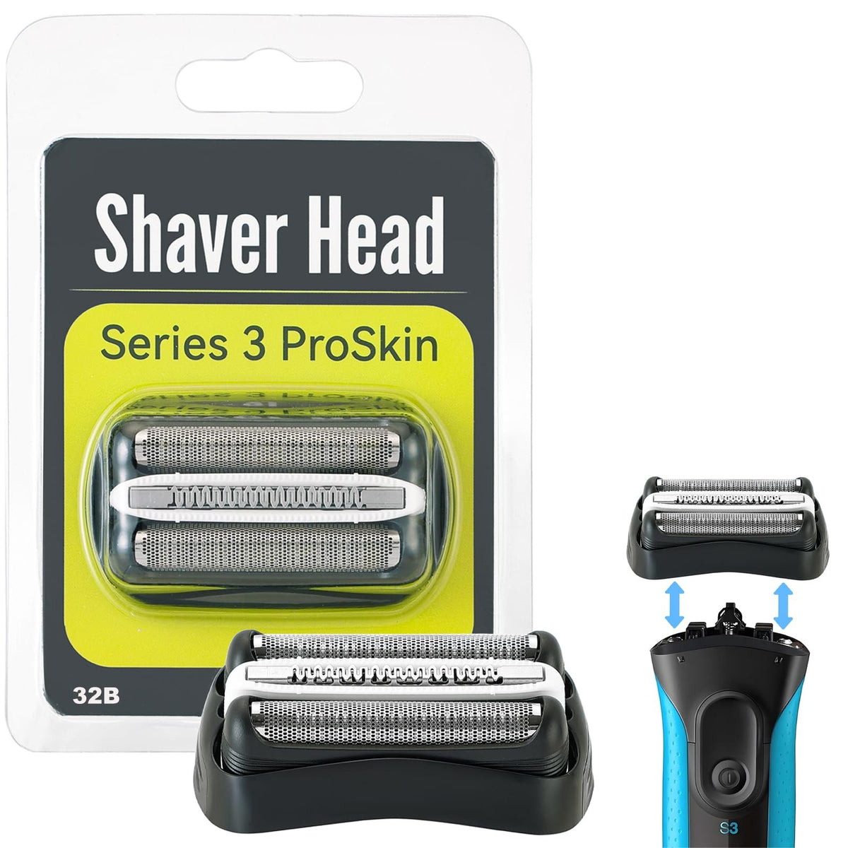 Replacement Shaver Head for Braun Series 3 Electric Razor - Foil & Cutter Kit