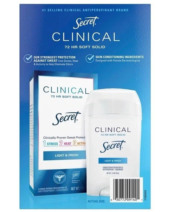 Secret Clinical Soft Solid Antiperspirant Deodorant Light & Fresh 3 Pack