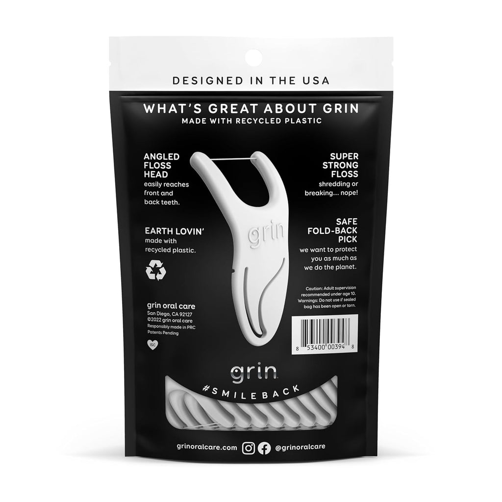 Dental Floss Picks with Mint Flavor, Recycled Plastic, 75 Count