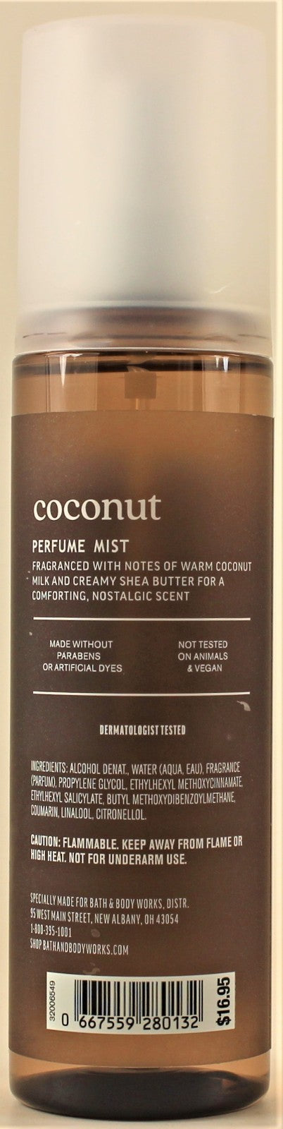 Bath & Body Works Coconut Perfume Mist Body Spray 6oz - Set of 2