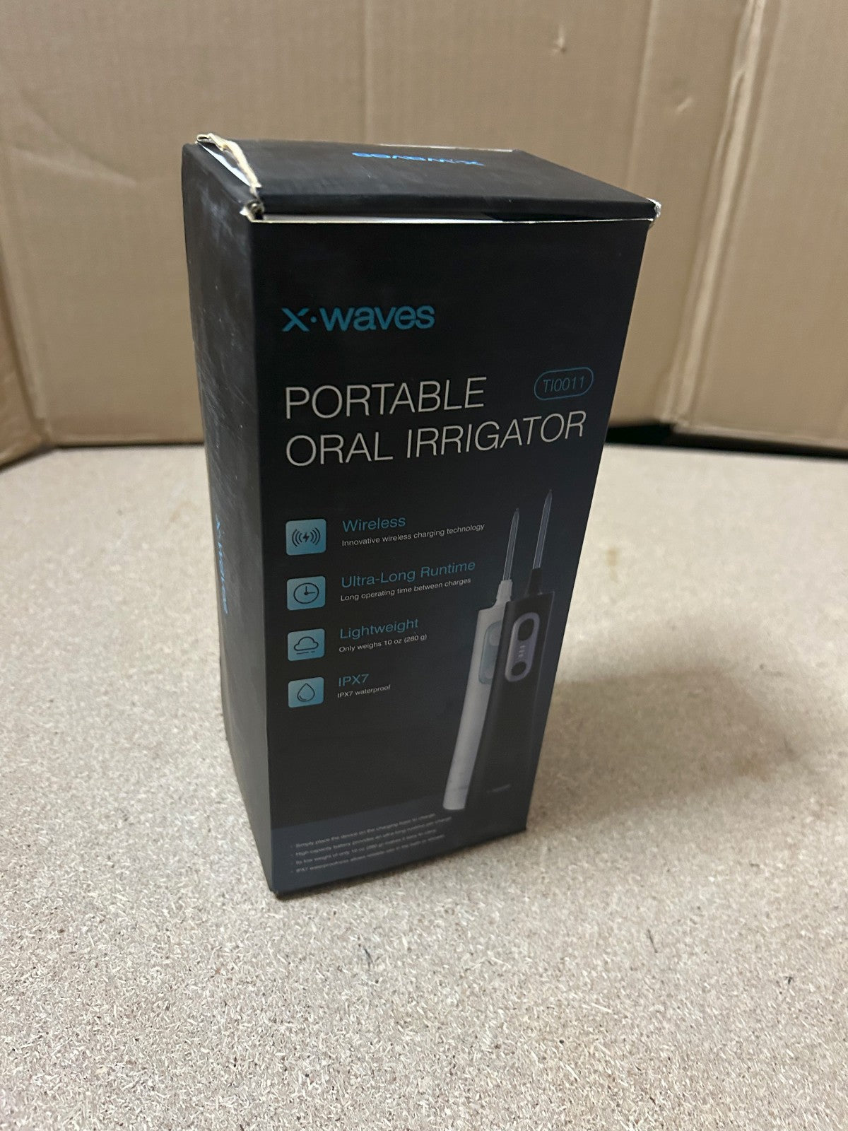 Portable Oral Irrigator Black 40-100 PSI - Rechargeable Water Flosser for Deep Cleaning