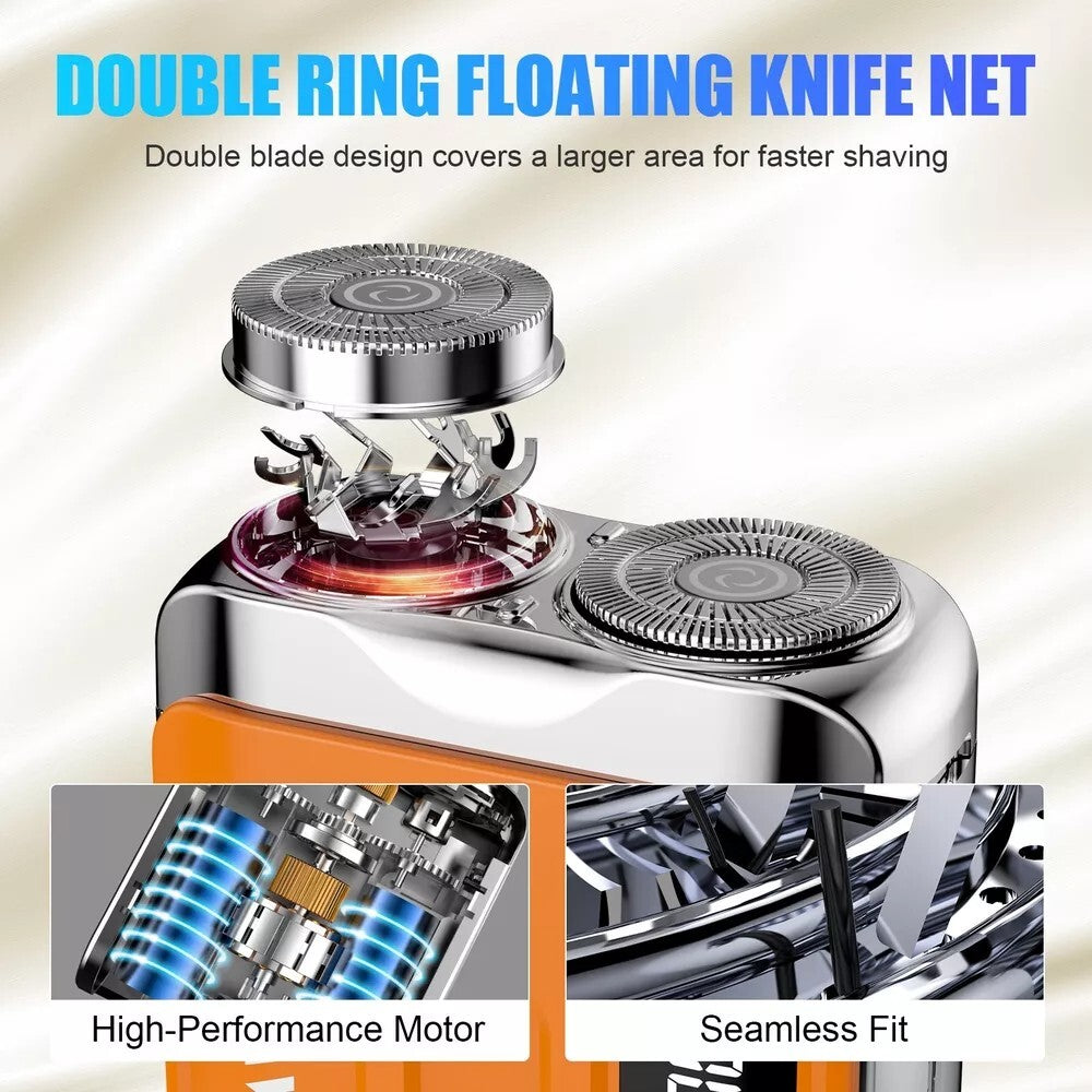 Men's Rechargeable Waterproof Mini Travel Rotary Electric Shaver