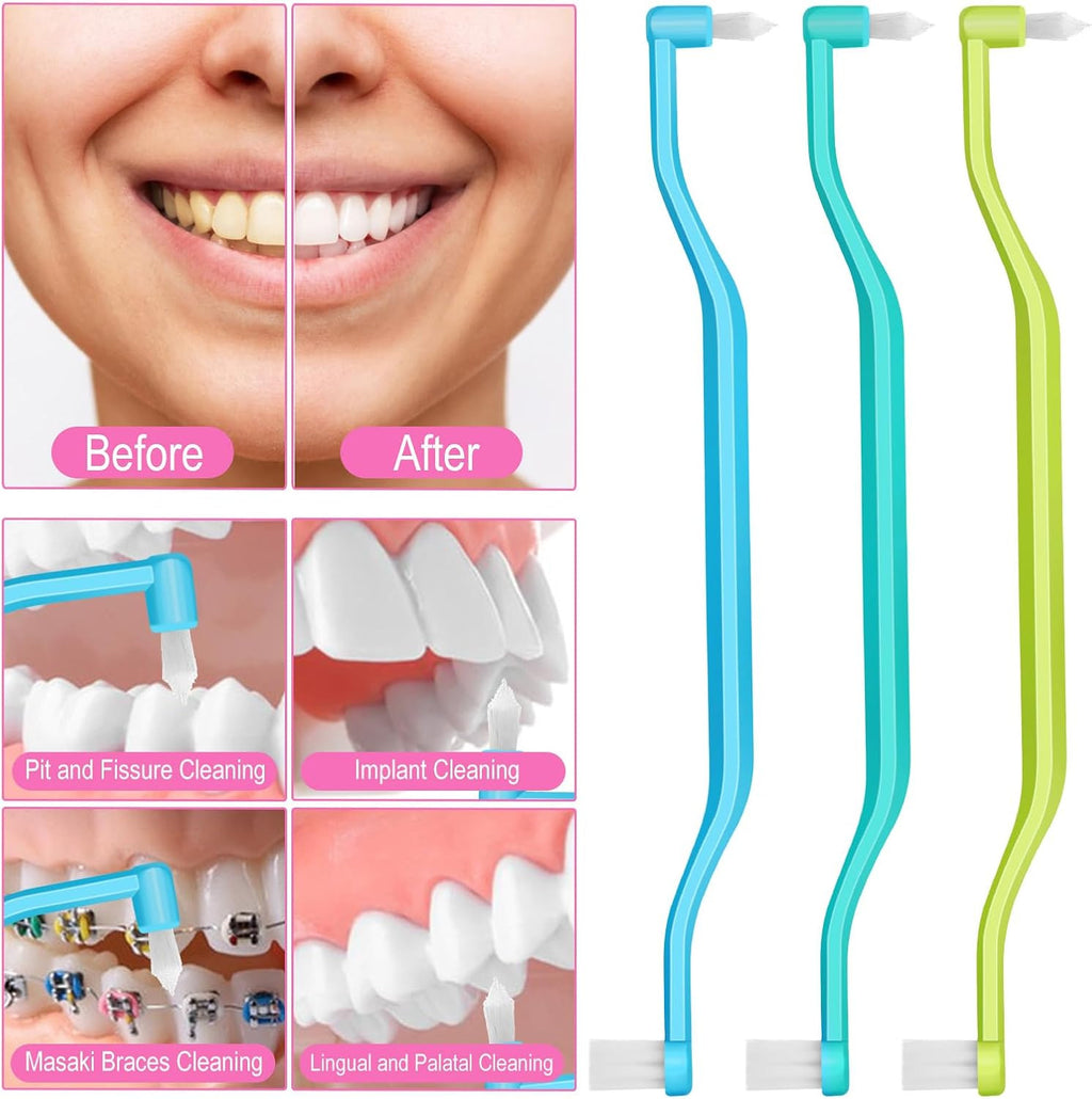 6 Pcs Small Head Orthodontic Interdental & Toothbrush Set for Deep Cleaning