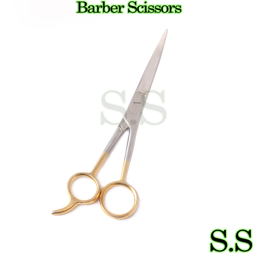 7.5 Inch Hair Cutting Scissors with Gold Handles - ICE Tempered Stainless Steel Shears