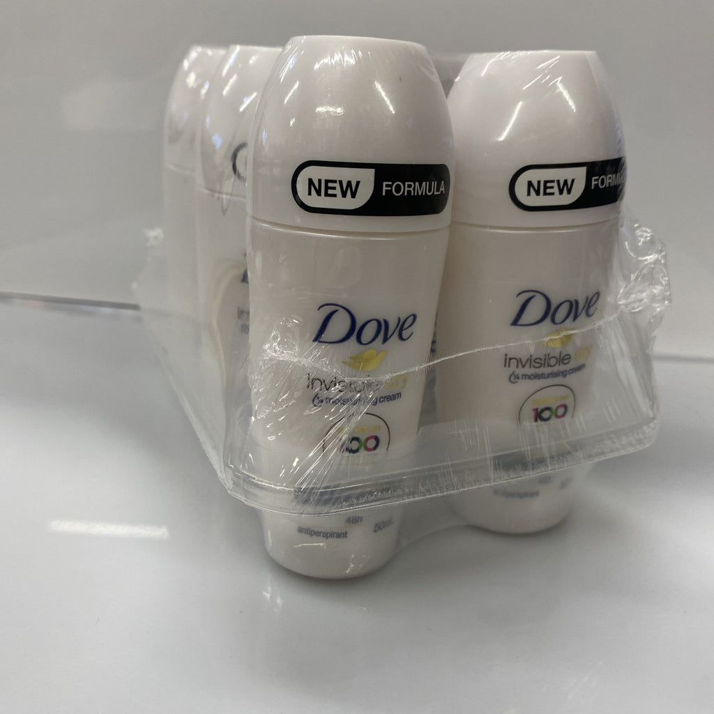 Dove Women’s Invisible Dry Roll-On Deodorant - White Freesia, 6 Pack, 50ml
