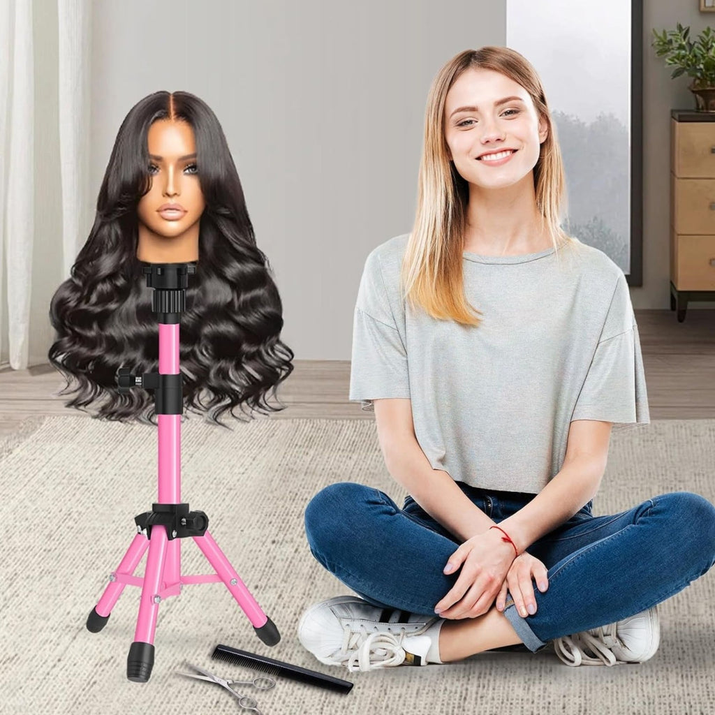 Adjustable 25 Inch Wig Stand Tripod for Hair Styling and Practice