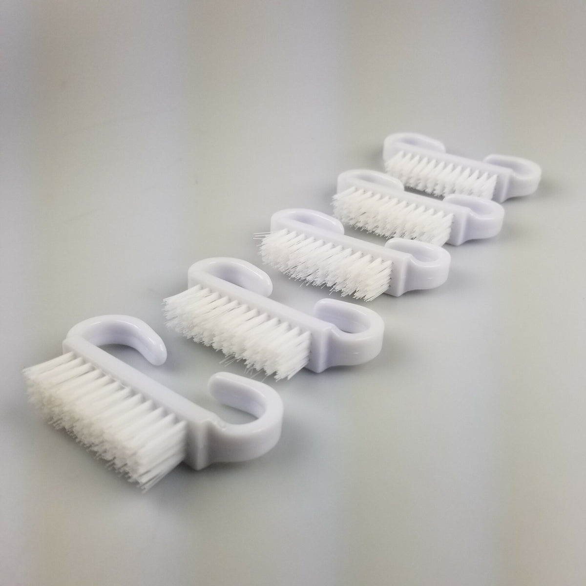 5 Pack White Nail Cleaning Brushes Set - Manicure Tool