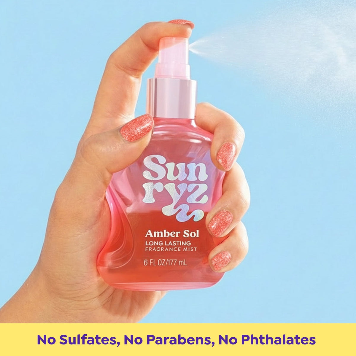 Long-Lasting Amber Sol Body Mist - Natural Fragrance, 6 fl oz