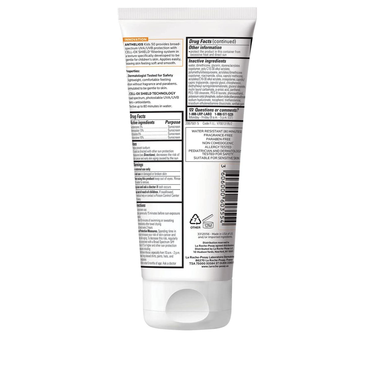 Kids SPF 50 Mineral Sunscreen Lotion - Pediatrician Tested, Water-Resistant