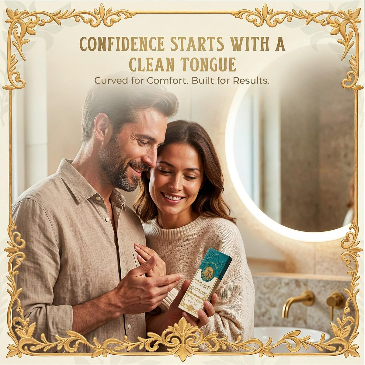 Stainless Steel Tongue Scraper for Adults with Case - Oral Hygiene Tool