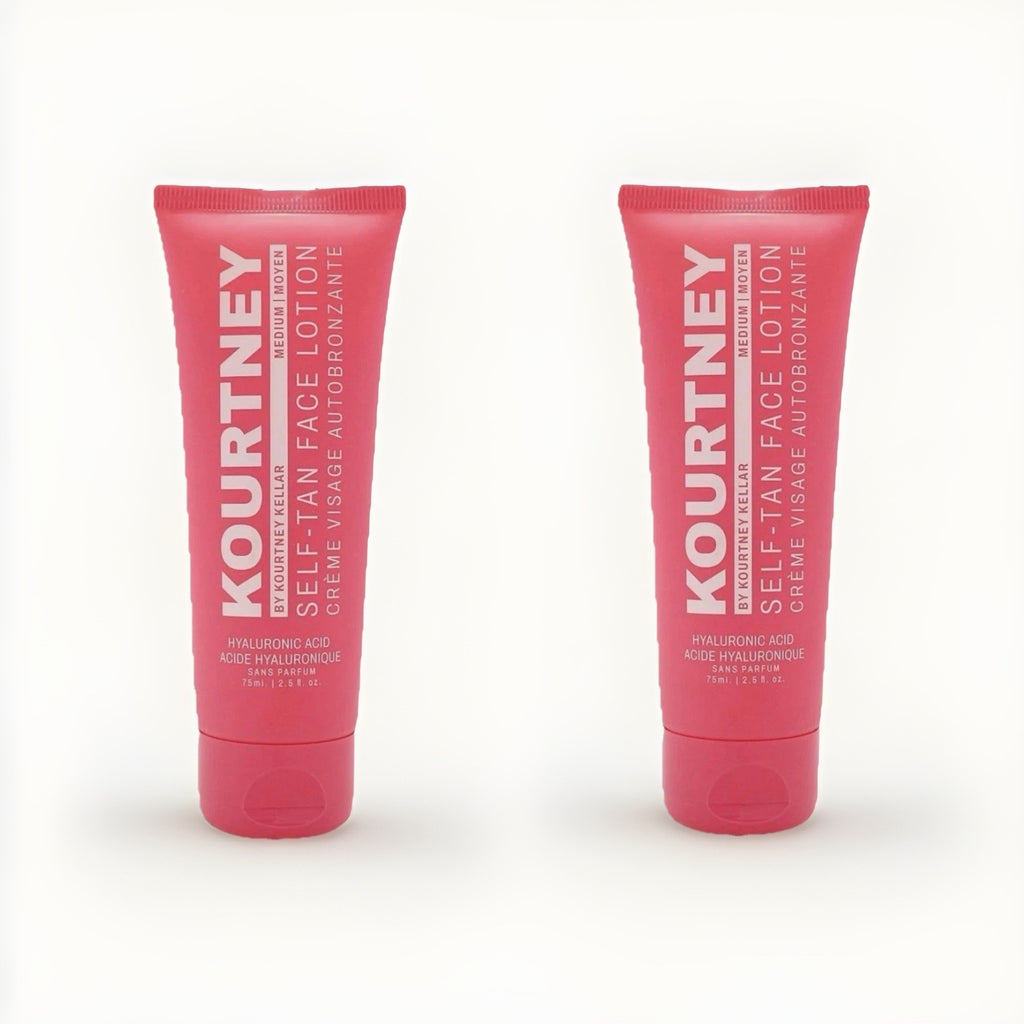 Self Tanner Face Lotion - Medium, Fragrance-Free, Vegan, 2 Pack 2.5 Oz