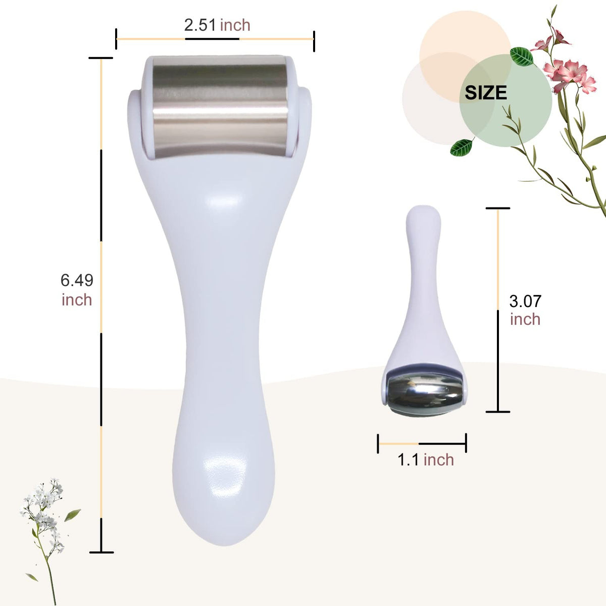 Ice Roller & Facial Massager for Face & Eyes - Cooling Stainless Steel