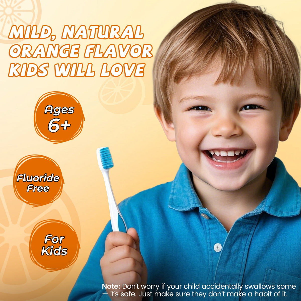 Kids Nano Hydroxyapatite Toothpaste 5% Enamel Strength Orange Flavor