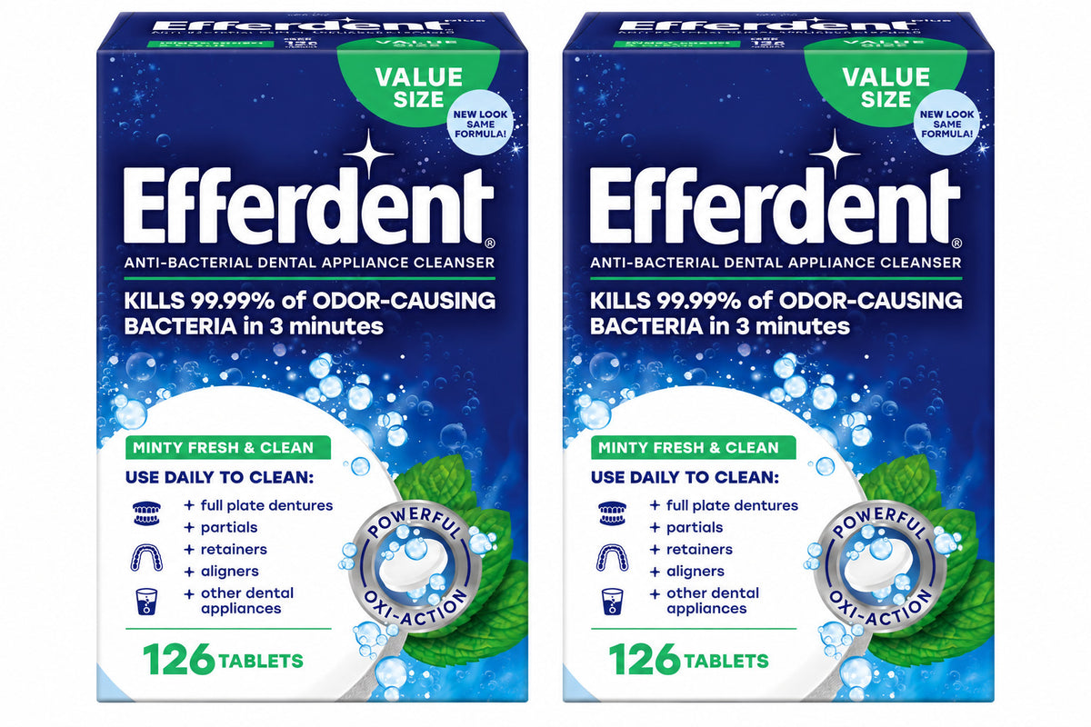 (2 Pack) Efferdent Denture & Retainer Cleaner Tablets - Mint, 252 Count