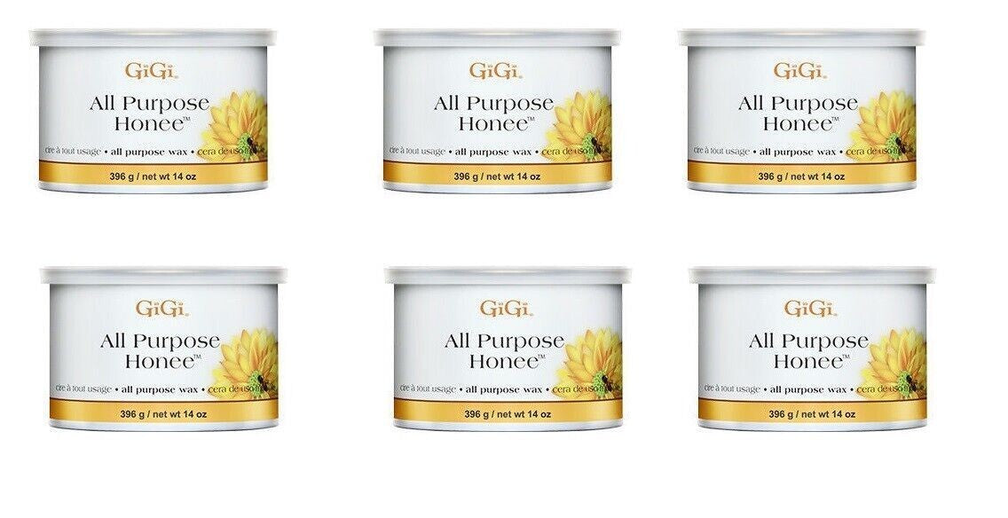 All Purpose Hair Removal Wax 14 oz Pack of 6 - Soft Honey Wax for Full-Body Use