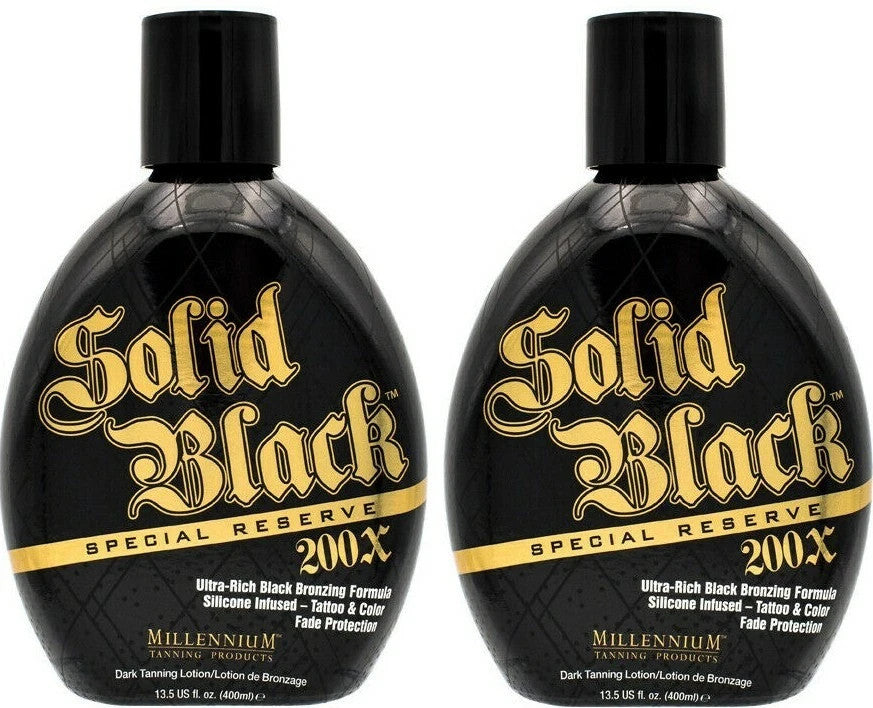 Black Tanning Lotion Set - Dark Bronzer for Long-Lasting Tan, Silicone Infused