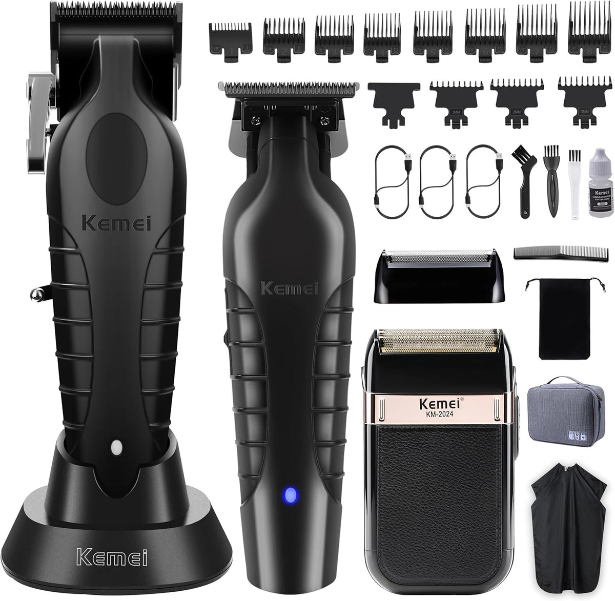 Men's Professional Hair Clipper & Grooming Kit - Cordless Trimmer Set