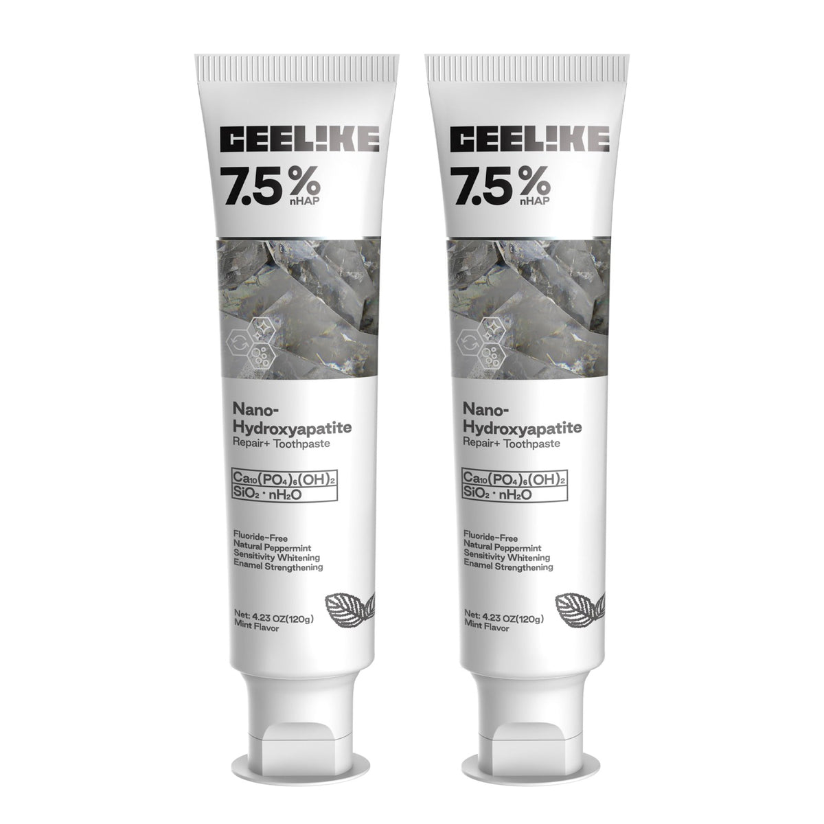 Hydroxyapatite Toothpaste Fluoride-Free Enamel & Gum Care 120g 2 Pack
