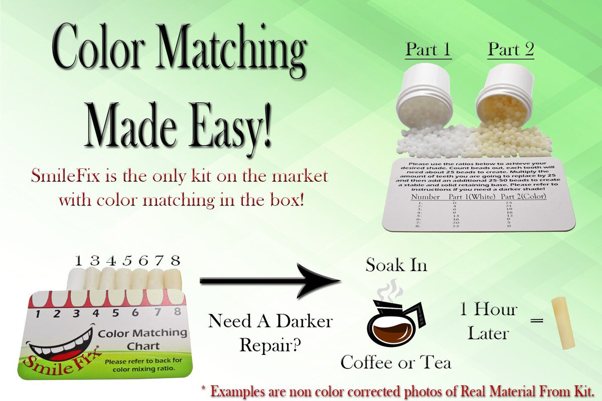 Dental Repair Kit for Missing or Broken Teeth - Color Match & Easy Fix
