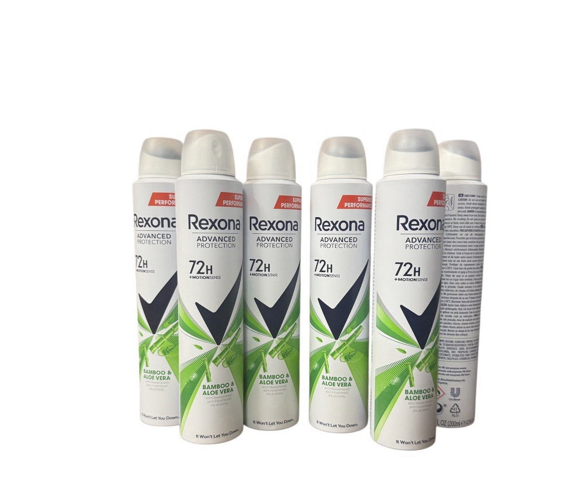 6 Pack Women Bamboo & Aloe Vera Anti-Perspirant Deodorant Spray 200ML