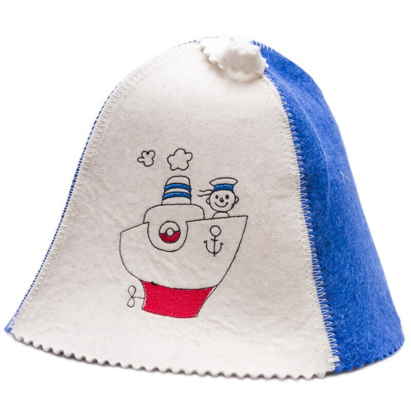 Children's Sauna Hat - Russian Sheep Wool Banya Cap - Universal Kids Size
