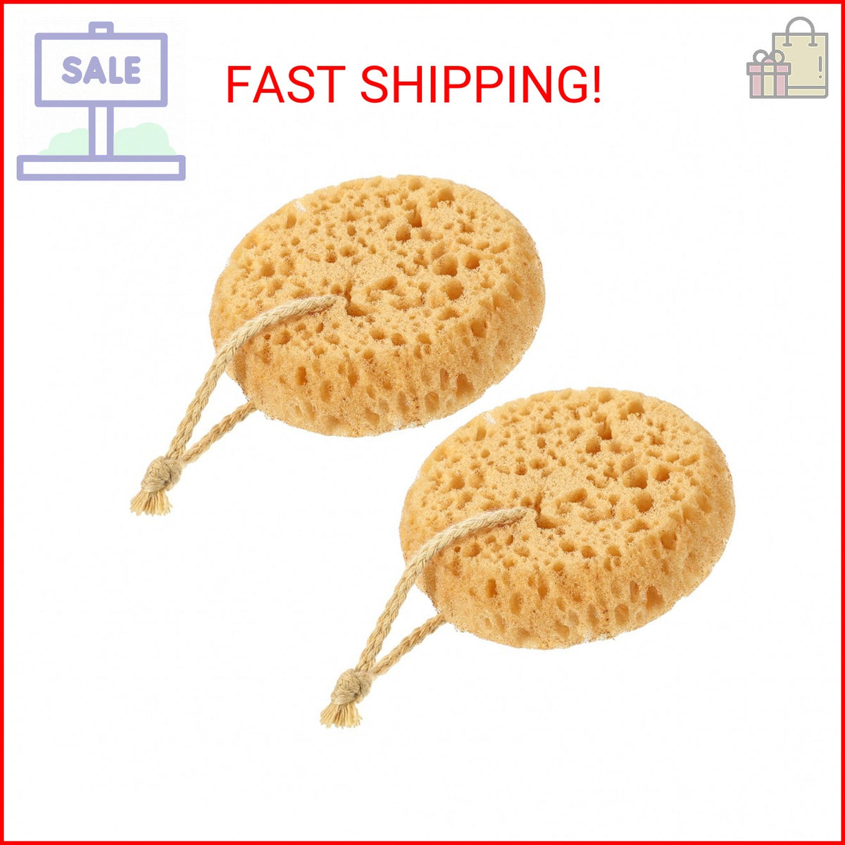 Bath Sponges for Shower 2 Pack Soft Loofah Exfoliating Sponge