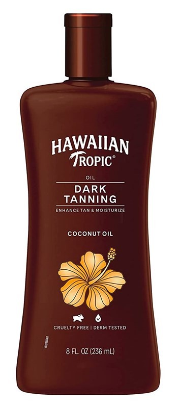 Hawaiian Tropic Dark Tanning Oil with Coconut Oil - 8 Ounce Vegan Formula