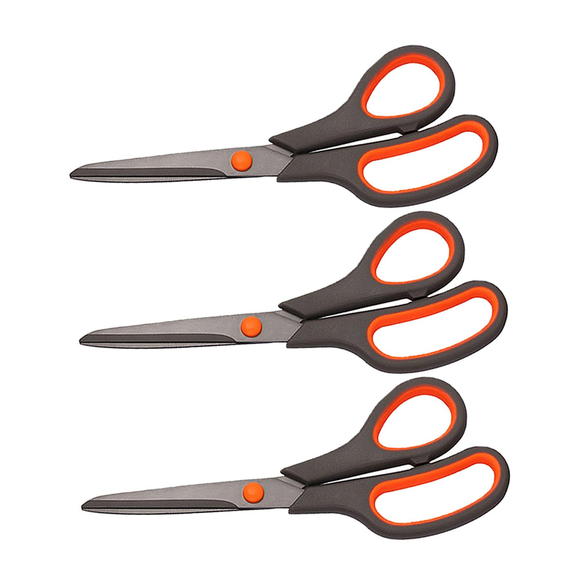 All-Purpose Titanium Scissors Pack of 3 - Comfort Grip, Sharp Blades