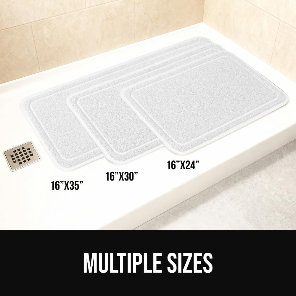 Exfoliating Bath Shower Mat 24x16 with Textured Backing and Loofah-Style Foot Scrubber