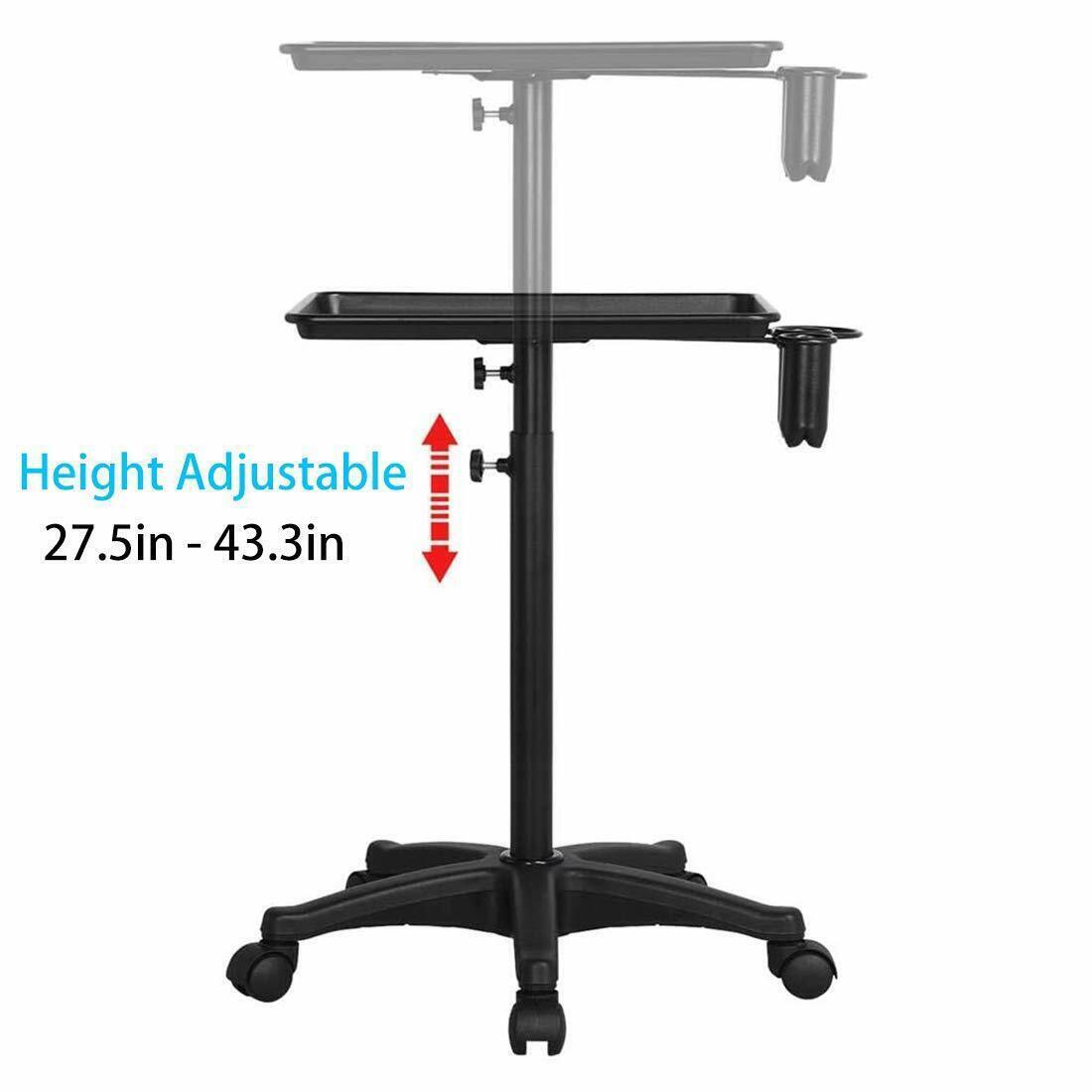 Salon Trolley Hairdressing Cart with Adjustable Height and Large Tray