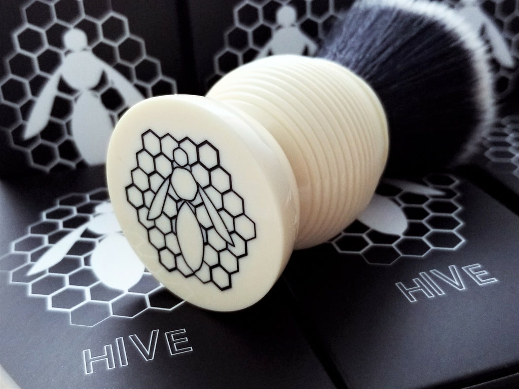 Synthetic Tuxedo Beehive Shaving Brush 26mm Knot - Ivory or Butterscotch
