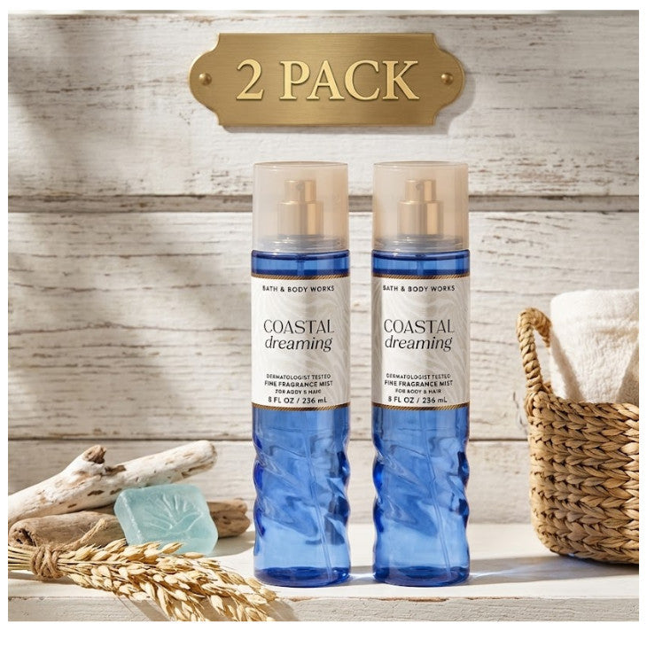 2 Pack Coastal Dreaming Fragrance Mist - Body Spray, 8 fl oz
