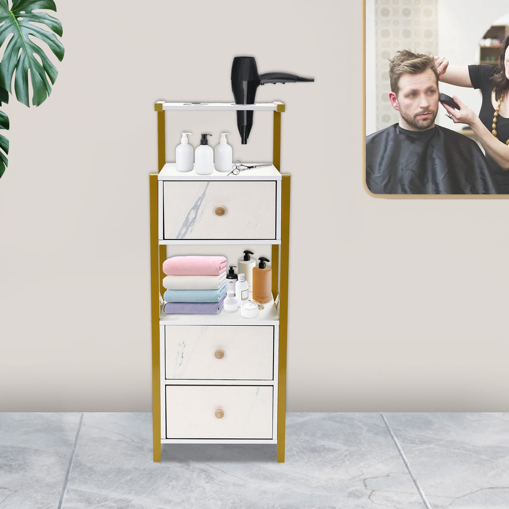 Salon Storage Cabinet with 3 Drawers & Hair Tool Slots - Hairdresser Organizer