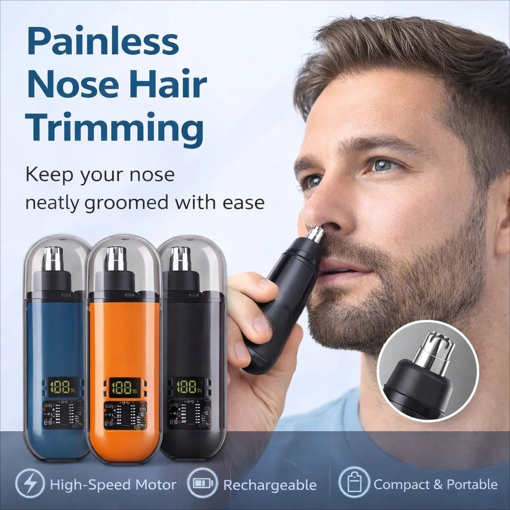 USB Rechargeable Nose & Ear Hair Trimmer for Men Portable Grooming Clipper