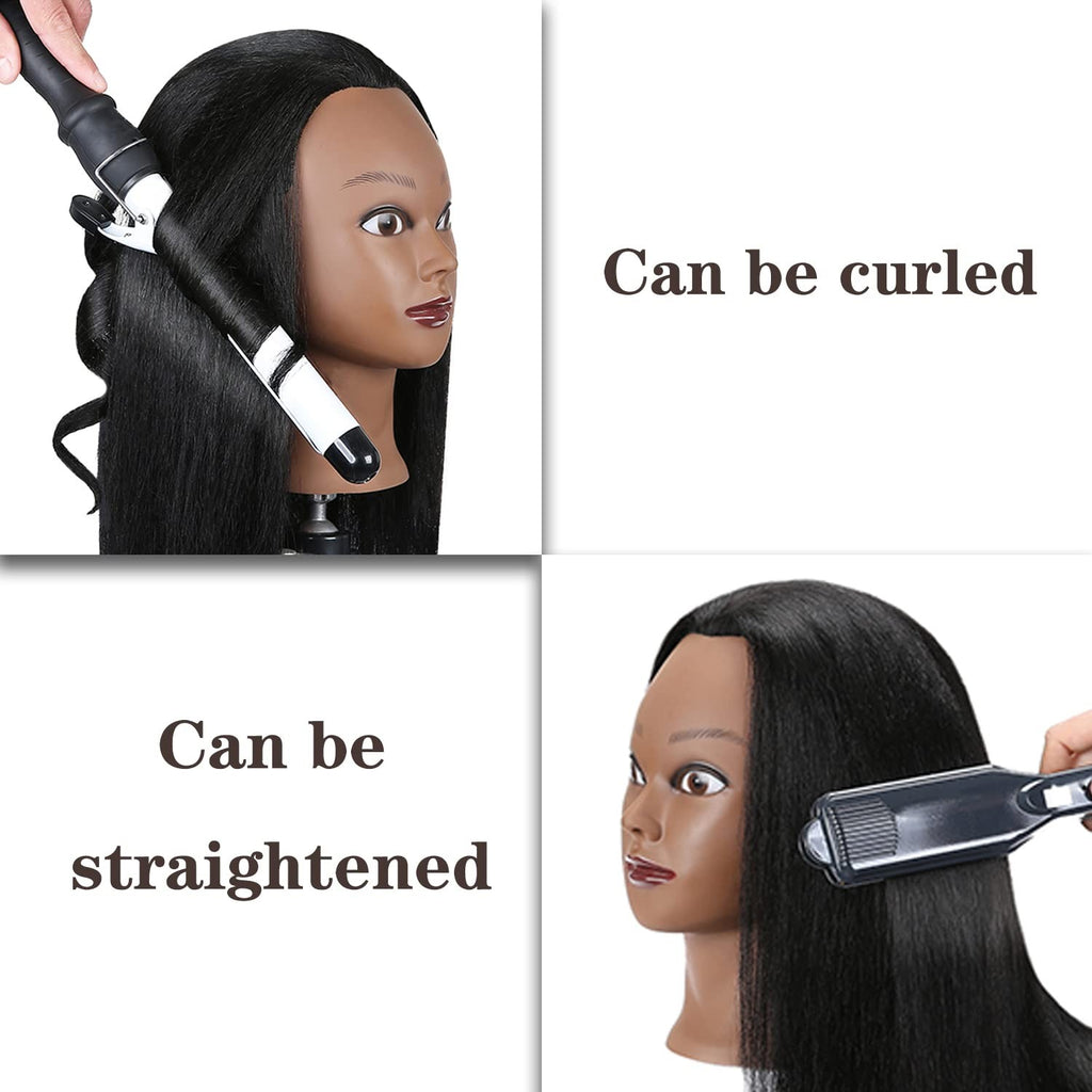 14-Inch Real Hair Mannequin Head for Cosmetology Training & Hair Styling