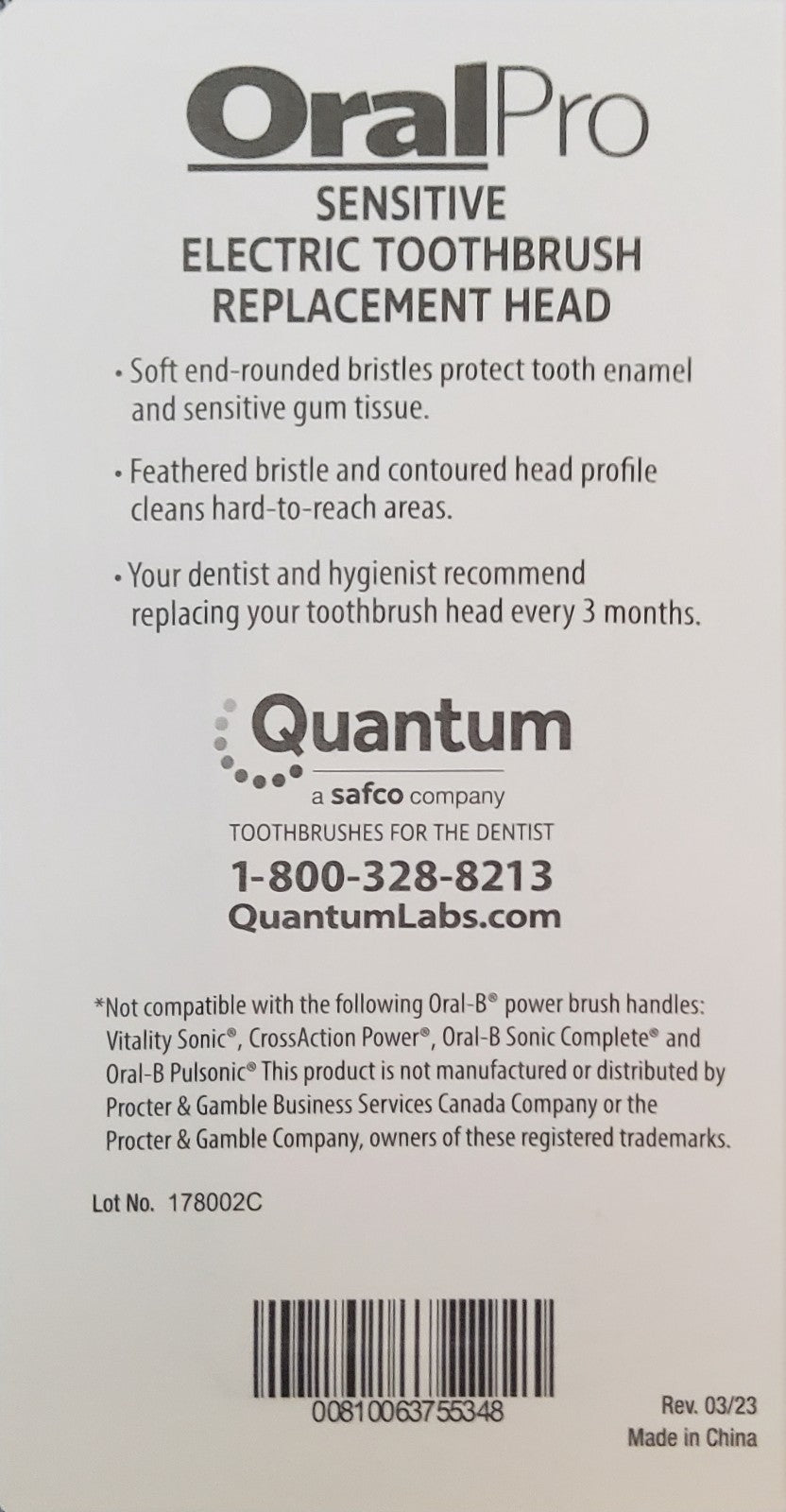 Ultra Soft Sensitive Gum Care Electric Toothbrush Head Replacement - Pack of 5