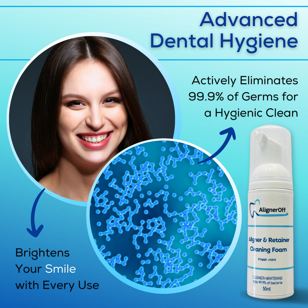 Aligner Cleaner and Whitening Foam for Invisalign Retainers - Mint Flavor