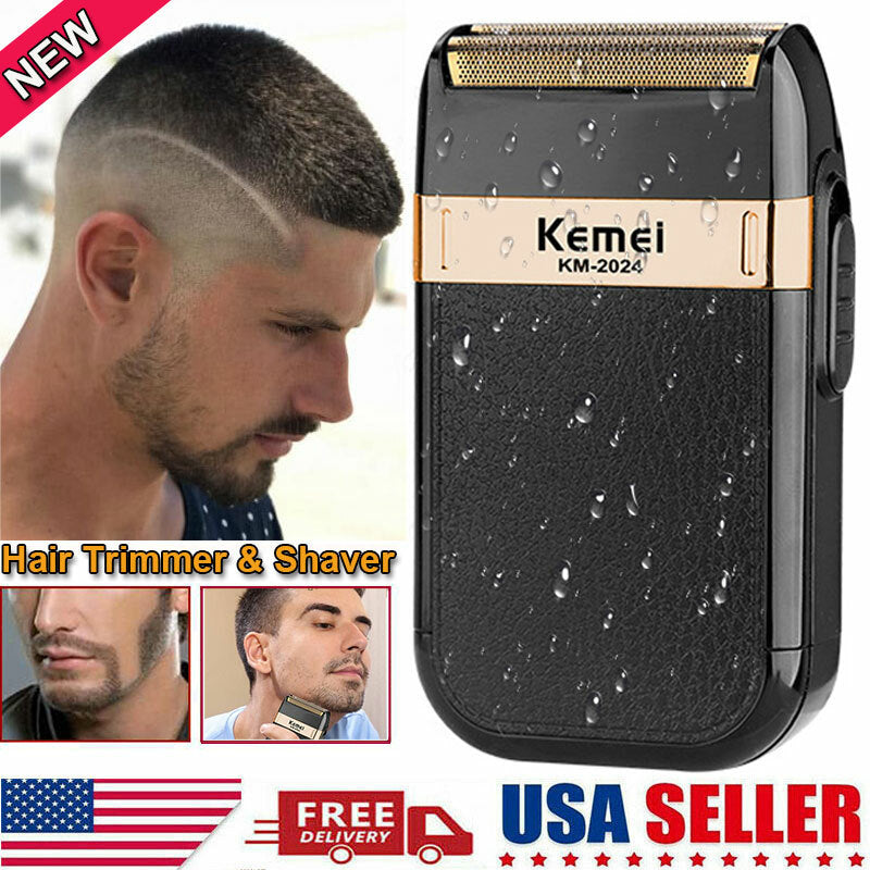 Rechargeable Men Electric Shaver Trimmer Waterproof Cordless Razor - KM-2024