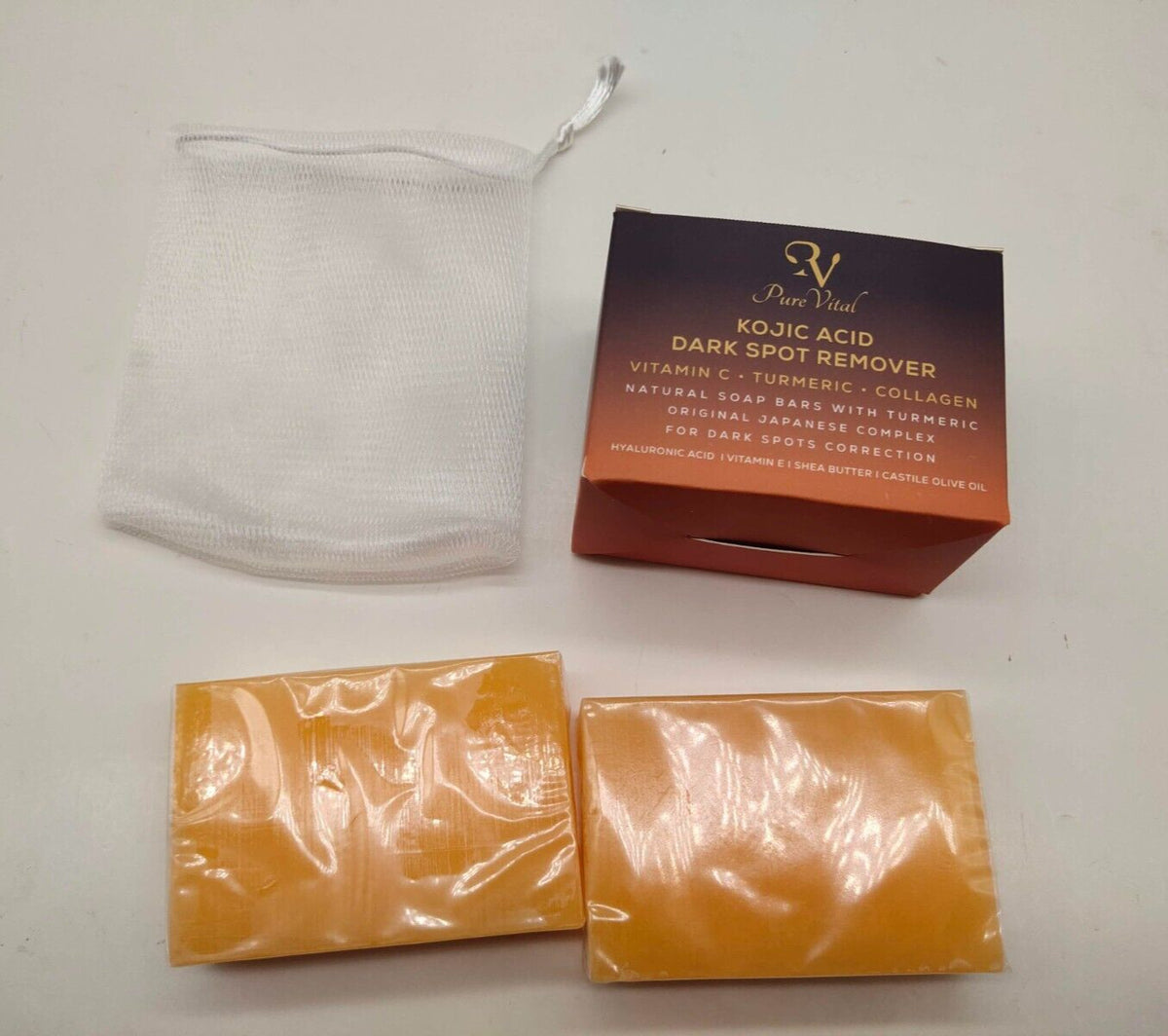 Kojic Acid & Vitamin C Dark Spot Correcting Soap Bars - 2 Pack