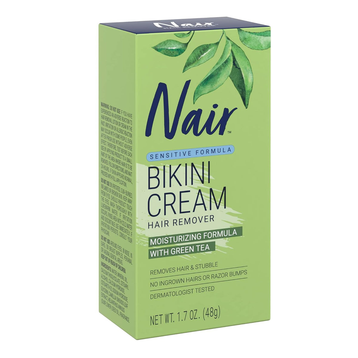 Green Tea Bikini Hair Removal Cream for Sensitive Skin 1.7 Oz